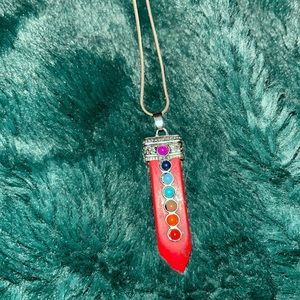 Healing red 7 chakra healing pendant
